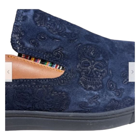 ROBERT GRAHAM men shoes Planetary Navy skulls suede Sz 8 main image 6